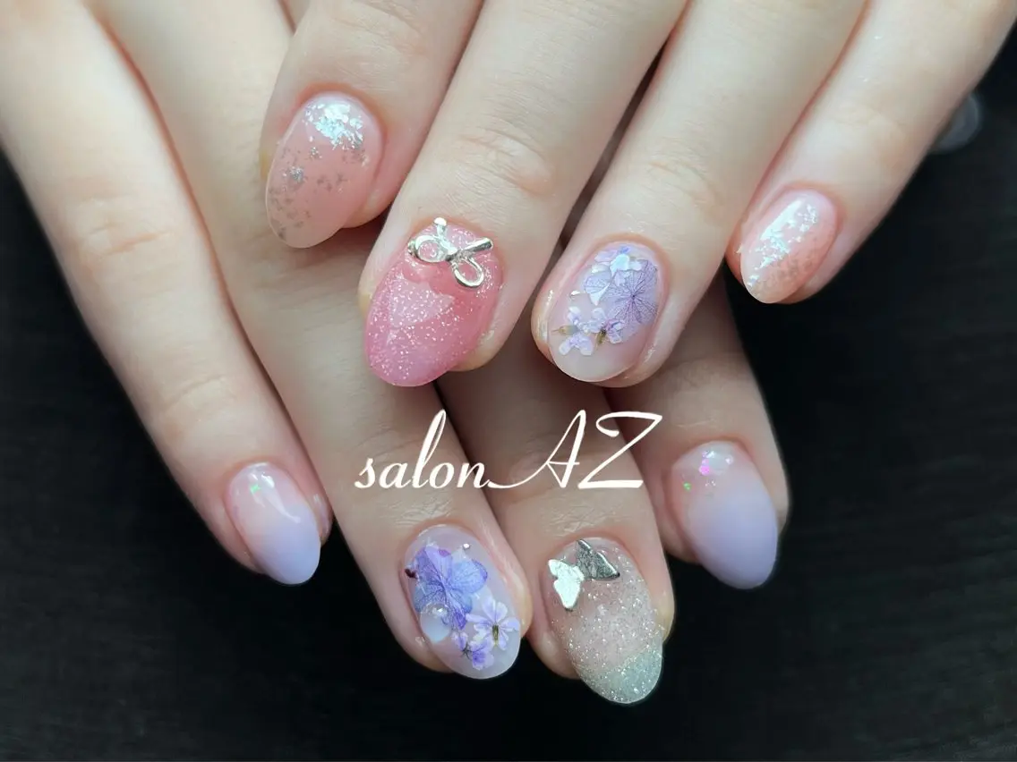 ネイル アートネイル 長さ出し フットネイル フレンチネイル ジェルネイル ハンドネイル salon AZのネイルデザイン