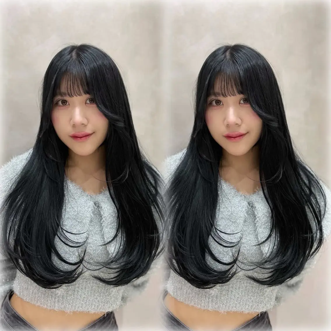 ロング カラー 黒髪 ブルーカラー ブルーブラック 透明感カラー 銀座/レイヤー/ 透明感カラー✨りくのヘアスタイル