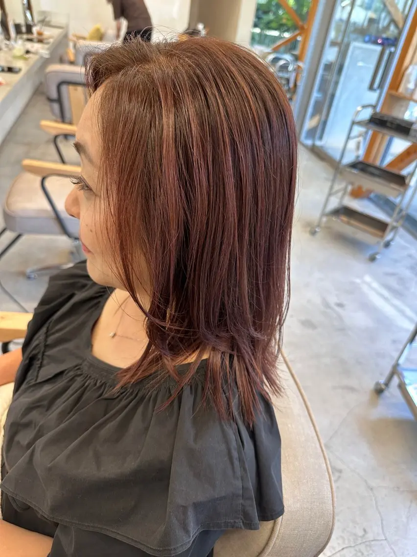 ミディアム カラー カット ヘアカラー 【茨木で白髪ぼかし】 テミルヘアー三好怜志のヘアスタイル