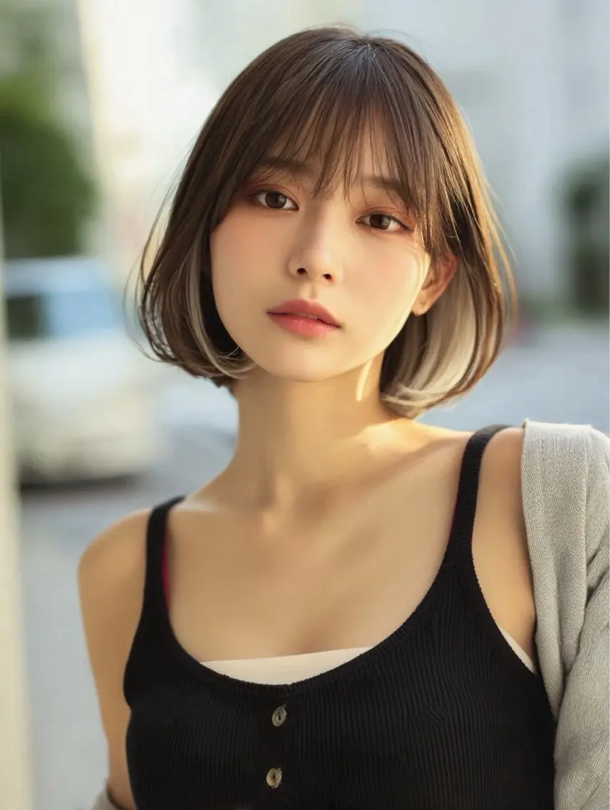 ミディアム ヘアカラー 髪質改善JILL 🤍🩵AIのヘアスタイル