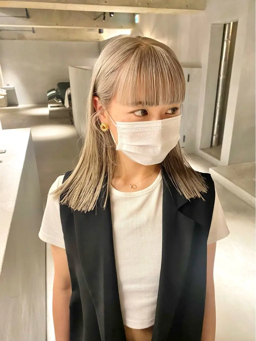 セミロング カラー カット ヘアカラー トリートメント 宮川 日菜子のヘアスタイル