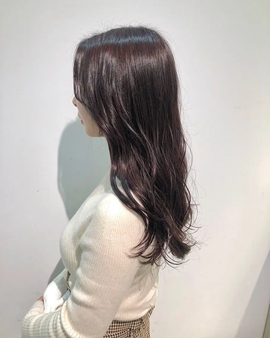 セミロング カラー ブリーチ ブラウンカラー ブリーチなしカラー ピンクカラー ピンクブラウン カット ヘアカラー トリートメント 髪質改善/レイヤー/ お顔まわり/Ami.のヘアスタイル