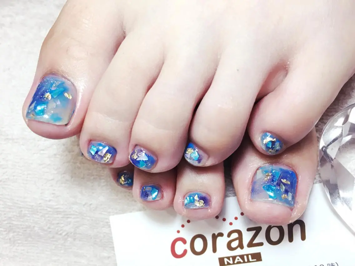 ネイル アートネイル オーロラネイル フットネイル ニュアンスネイル ネイリスト aicoのネイルデザイン