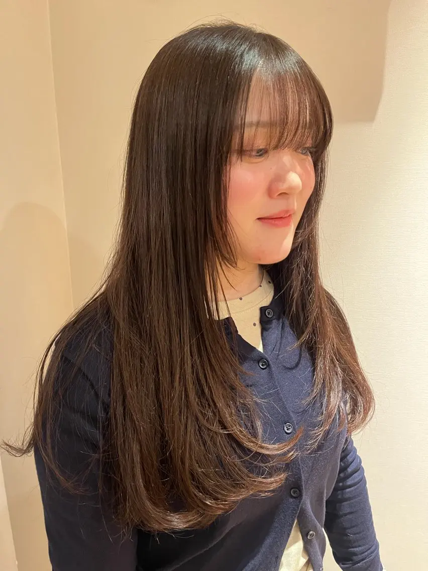 ロング ヘアカラー トリートメント 田中 ひなりのヘアスタイル