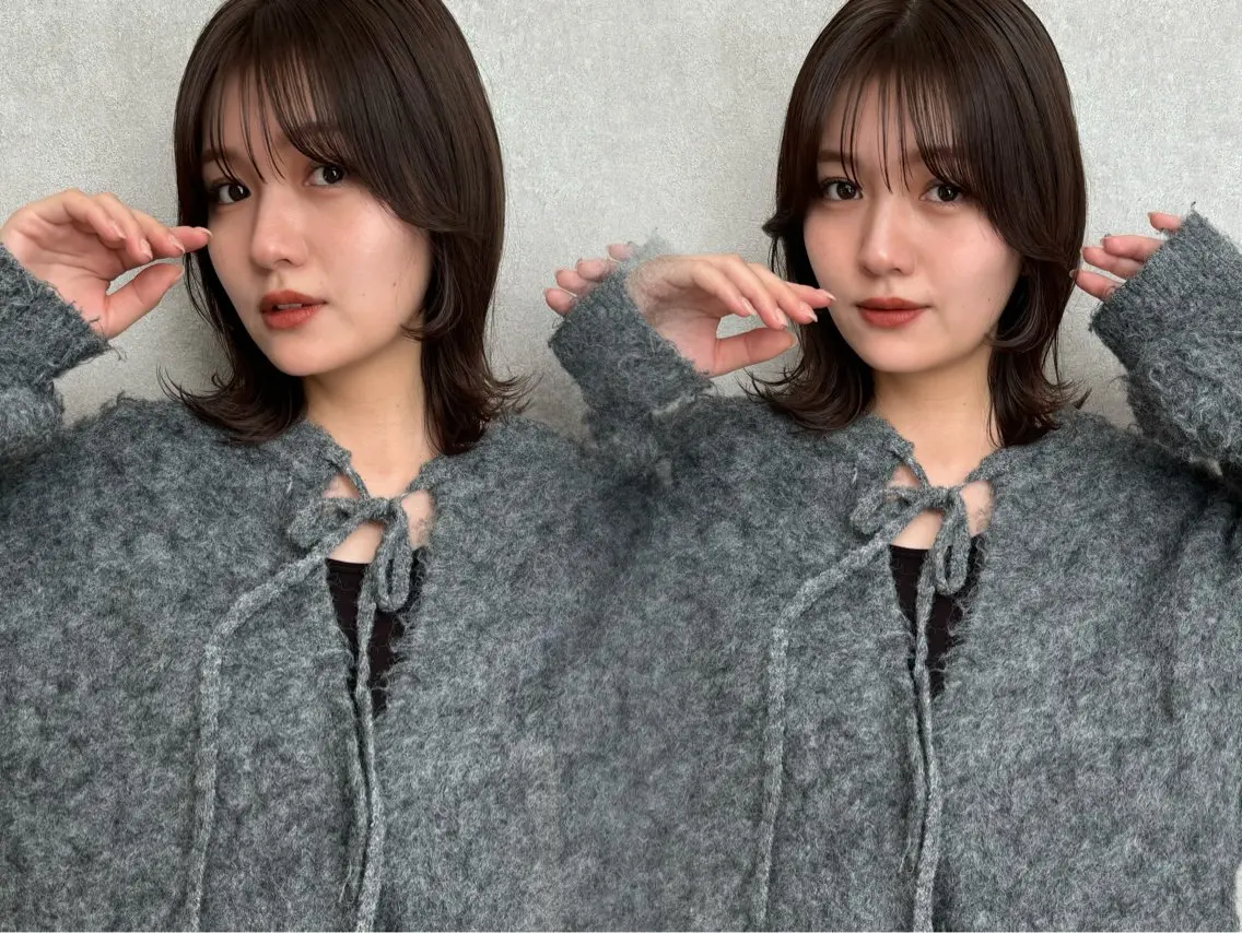 ミディアム カラー レイヤー🤍 ベージュ🤍 聖奈のヘアスタイル