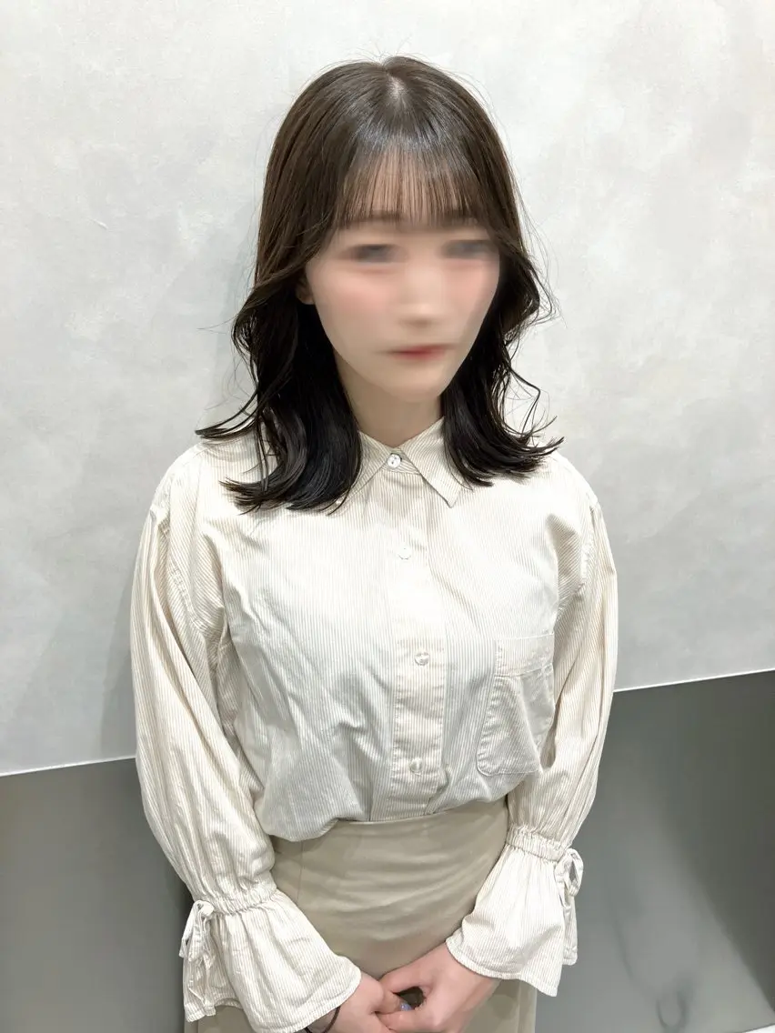 ミディアム カラー カット ヘアカラー トリートメント 💖ブリーチなし透明 感💖ASAHIのヘアスタイル