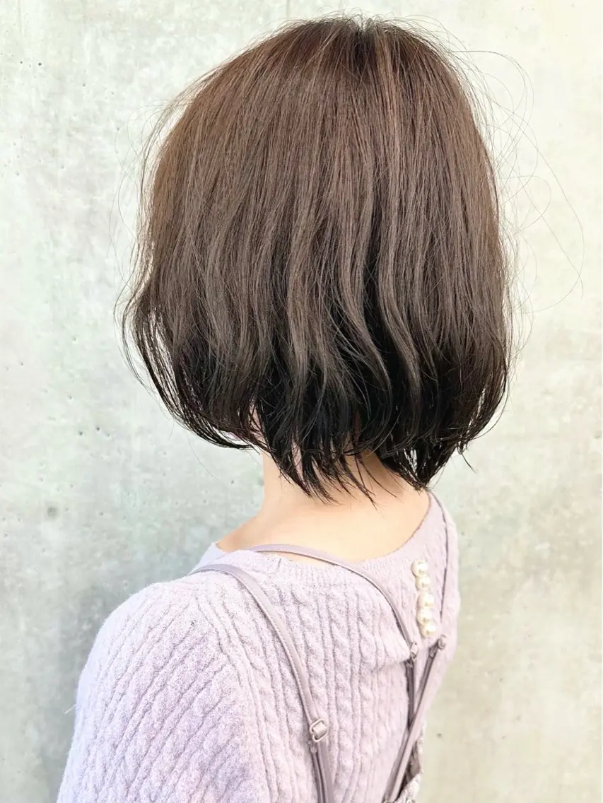 ショート カラー カット ヘアカラー トリートメント ボブ/ゆるふわ ボブパーマ/とういのヘアスタイル