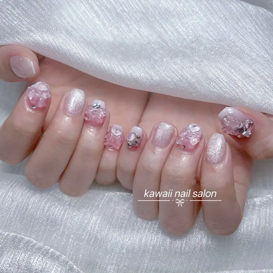 ネイル チークネイル ドット フットネイル フレンチネイル 韓国ネイル Kawaii _Nailのネイルデザイン