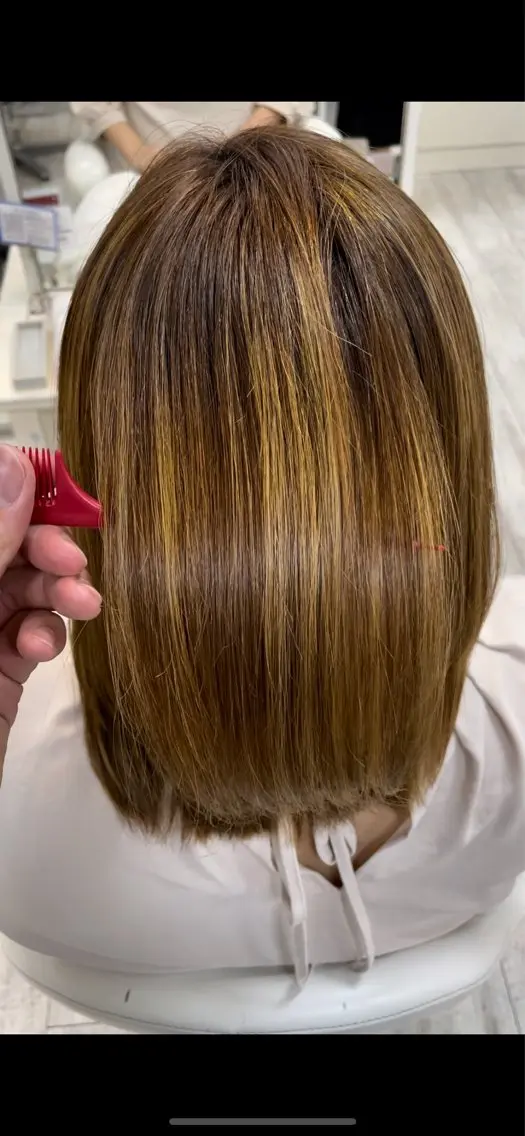 セミロング 酸性ストレート 縮毛矯正 トリートメント 新籾 尚哉のヘアスタイル