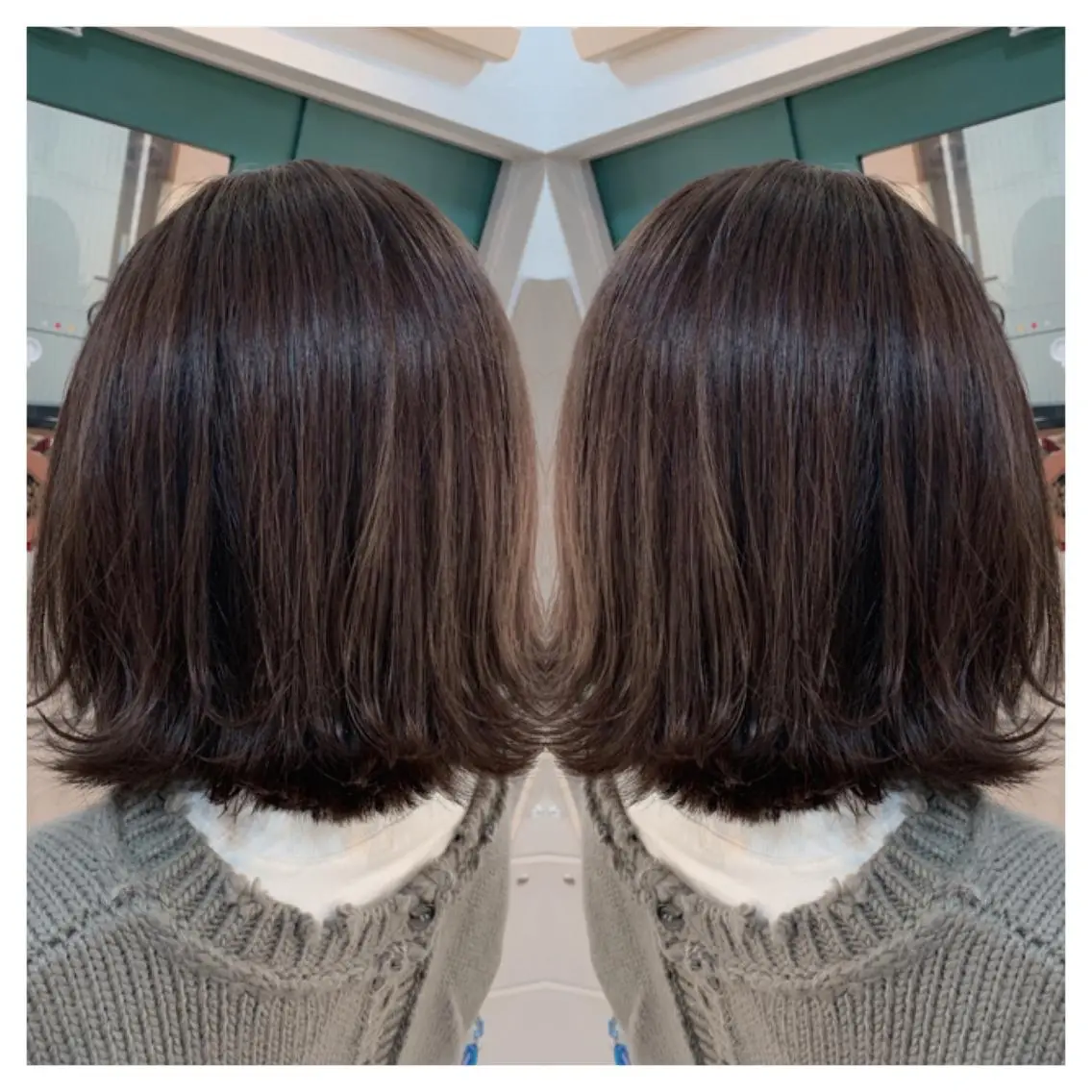 ミディアム カラー カット ヘアカラー トリートメント 村山 茉衣のヘアスタイル
