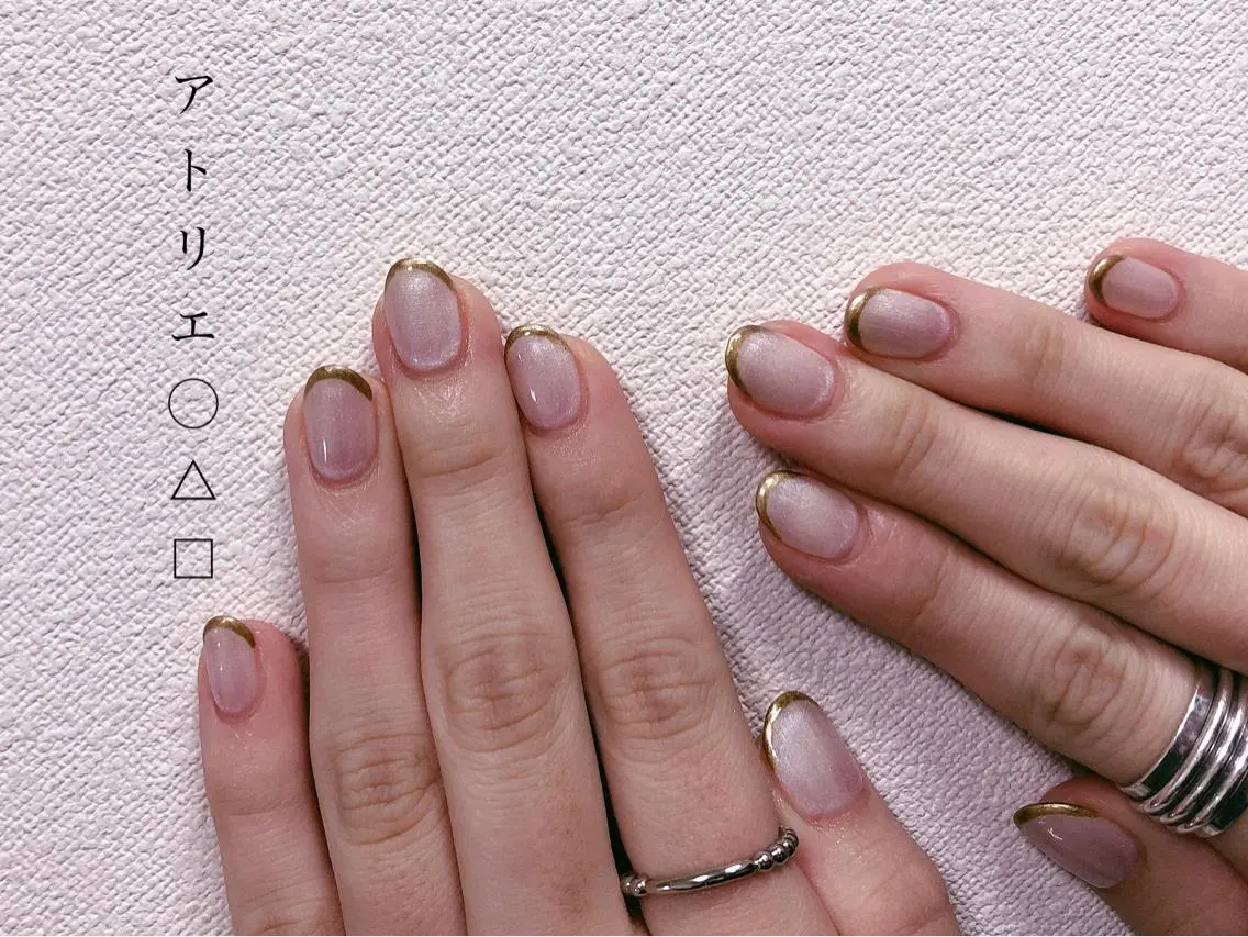 ネイル フレンチネイル ハンドネイル アトリエ ○△□のネイルデザイン