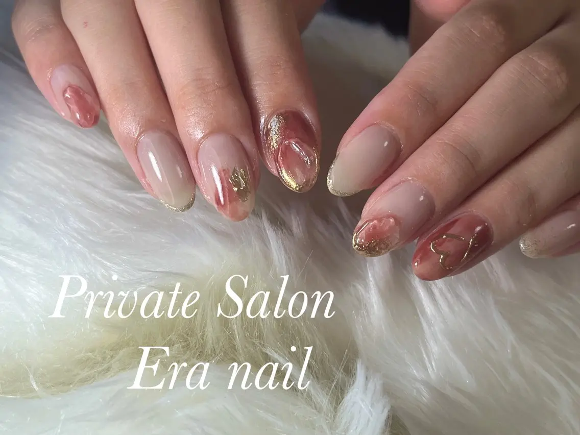 ネイル 持ち込み ニュアンスネイル Era nailのネイルデザイン