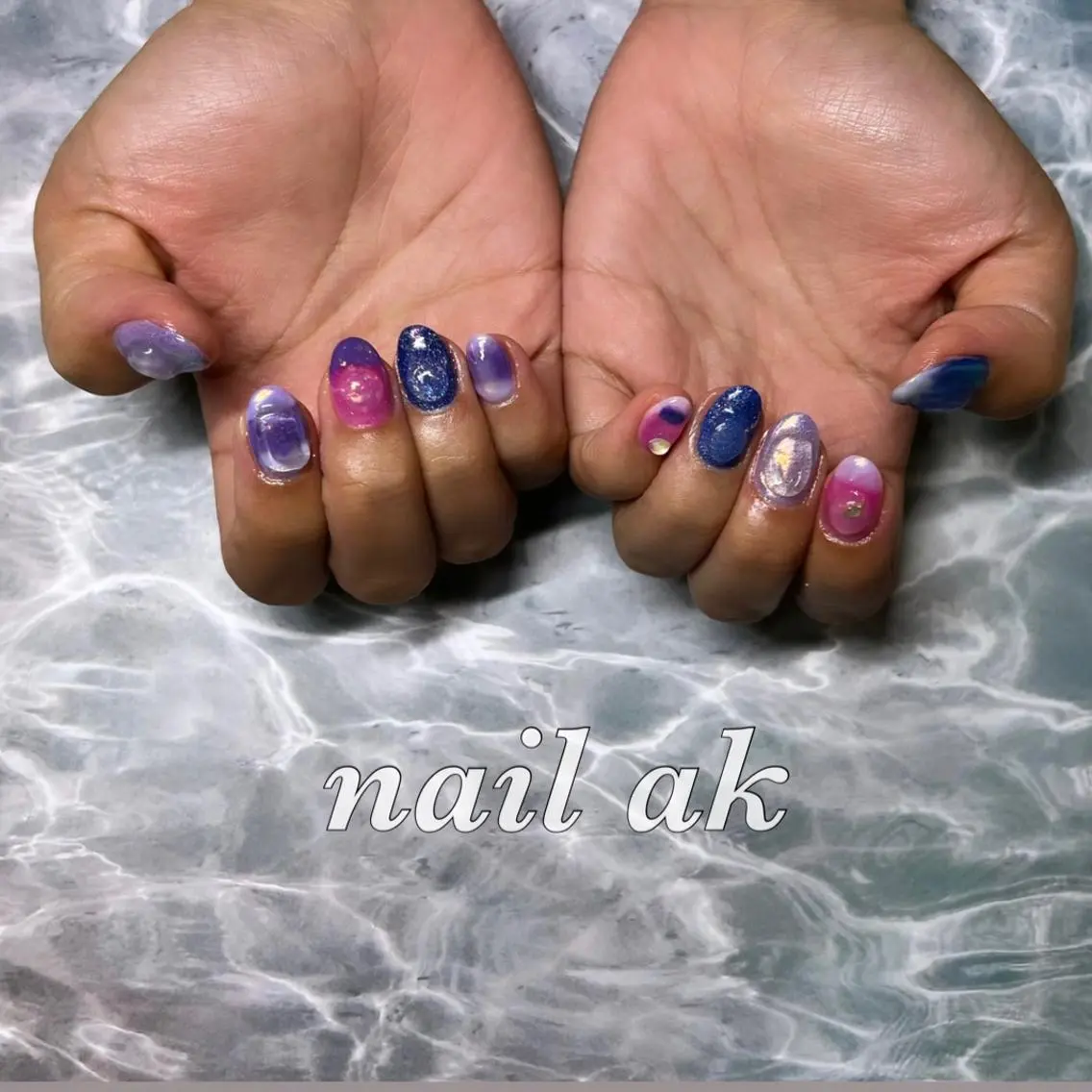 ネイル 夏ネイル ハンドネイル ak nail .のネイルデザイン