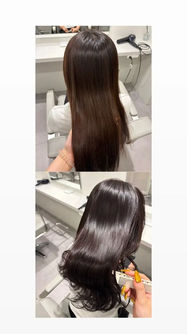 カラー ブラウンカラー ショコラブラウン ヘアカラー Mi yuのヘアスタイル
