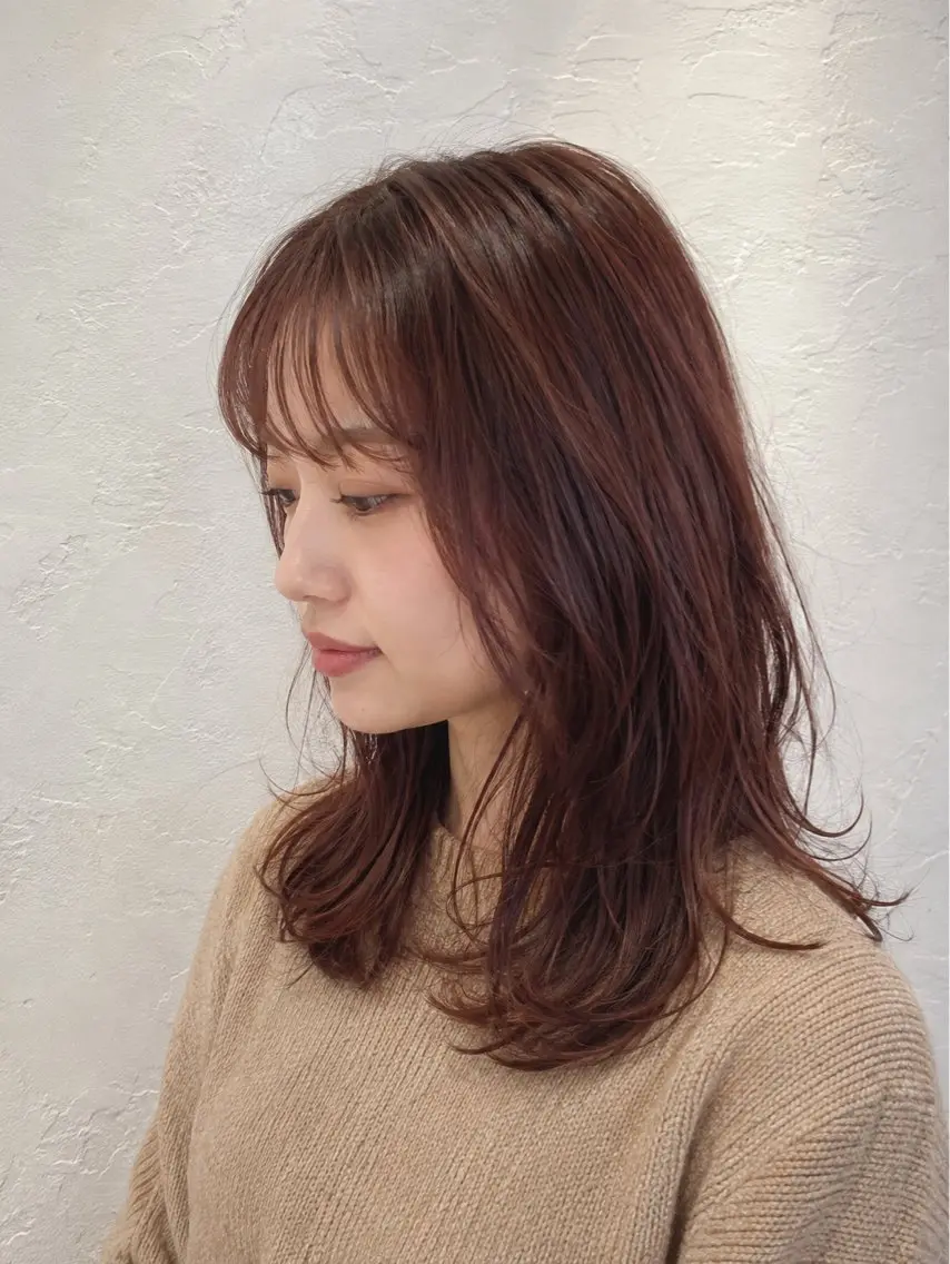 セミロング カラー ベージュカラー 透明感カラー ピンクカラー ピンクベージュ 蓮沼 今日子 髪質改善🌿‬のヘアスタイル