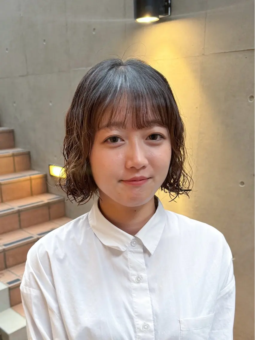 ショート パーマ ボブ カット パーマ 大橋 芽衣のヘアスタイル