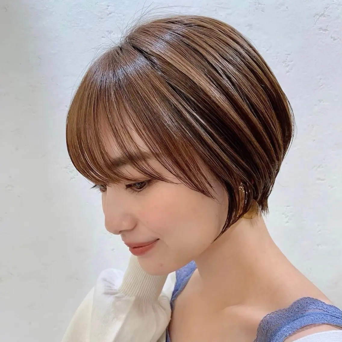 ショート りな💗垢抜け前髪/ レイヤー💗縮毛矯正のヘアスタイル