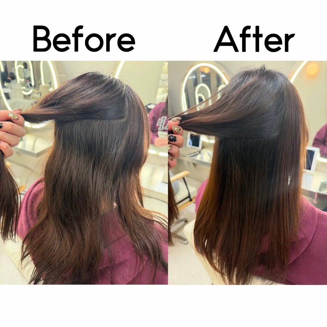 ロング カット 縮毛矯正 レイヤー/縮毛矯正/ 艶カラー♡ゆうかのヘアスタイル