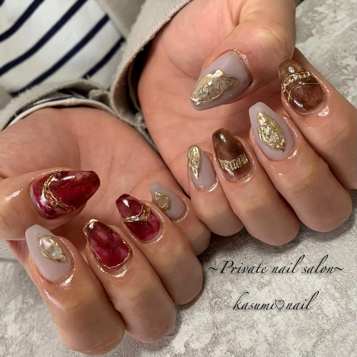 ネイル マグネットネイル ミラーネイル ニュアンスネイル 春ネイル KASUMI♡ Nailのネイルデザイン