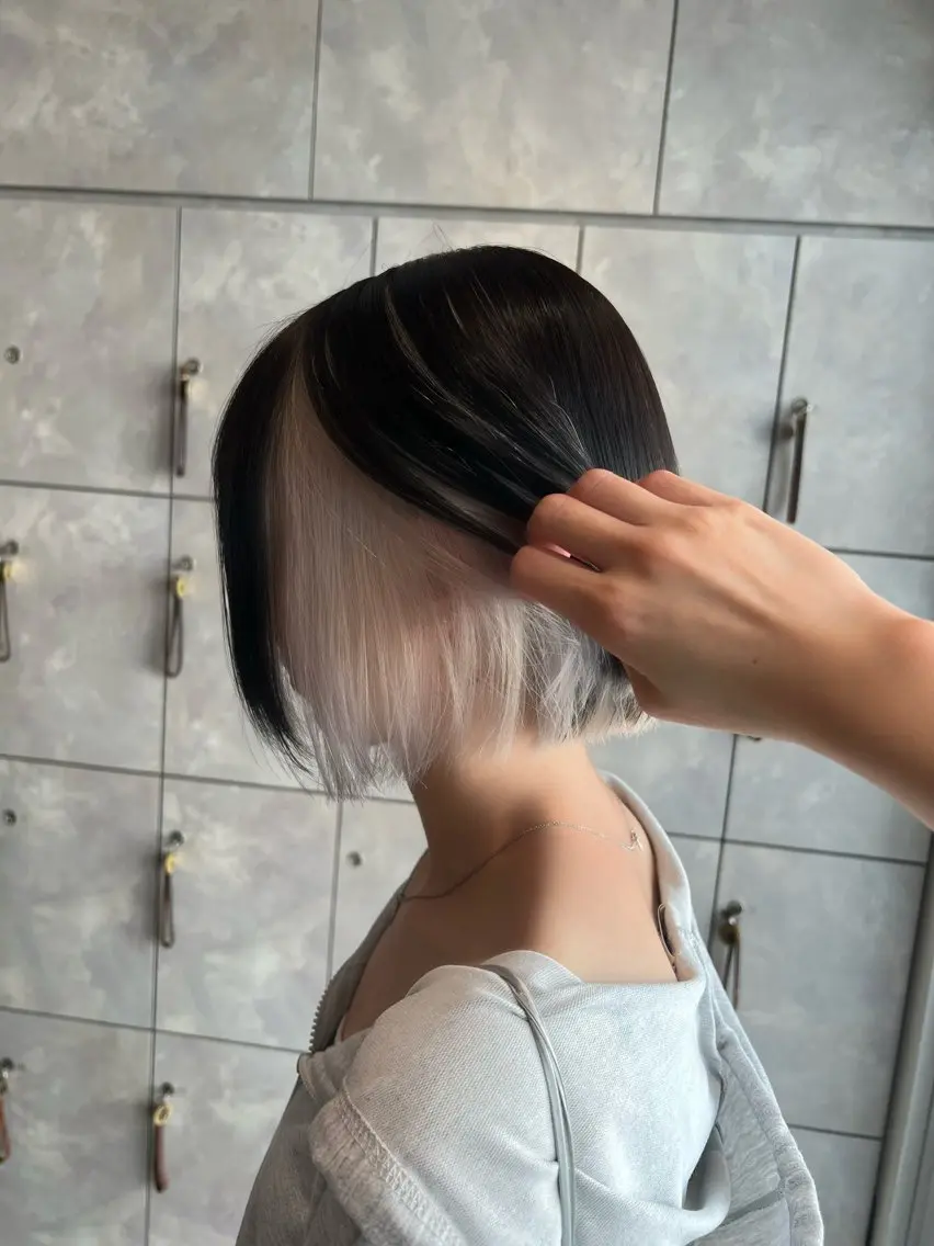 ミディアム カラー ヘアカラー トリートメント ヘアセット 🎀ハイトーン・艶 カラー HANA🎀のヘアスタイル