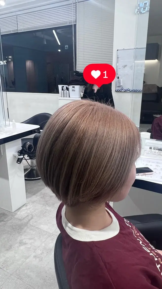 カラー REN🤍ハイトーン ×韓国レイヤーのヘアスタイル
