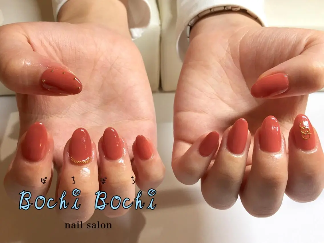 ネイル ワンカラーネイル ストーンネイル nail salon BochiBochiのネイルデザイン