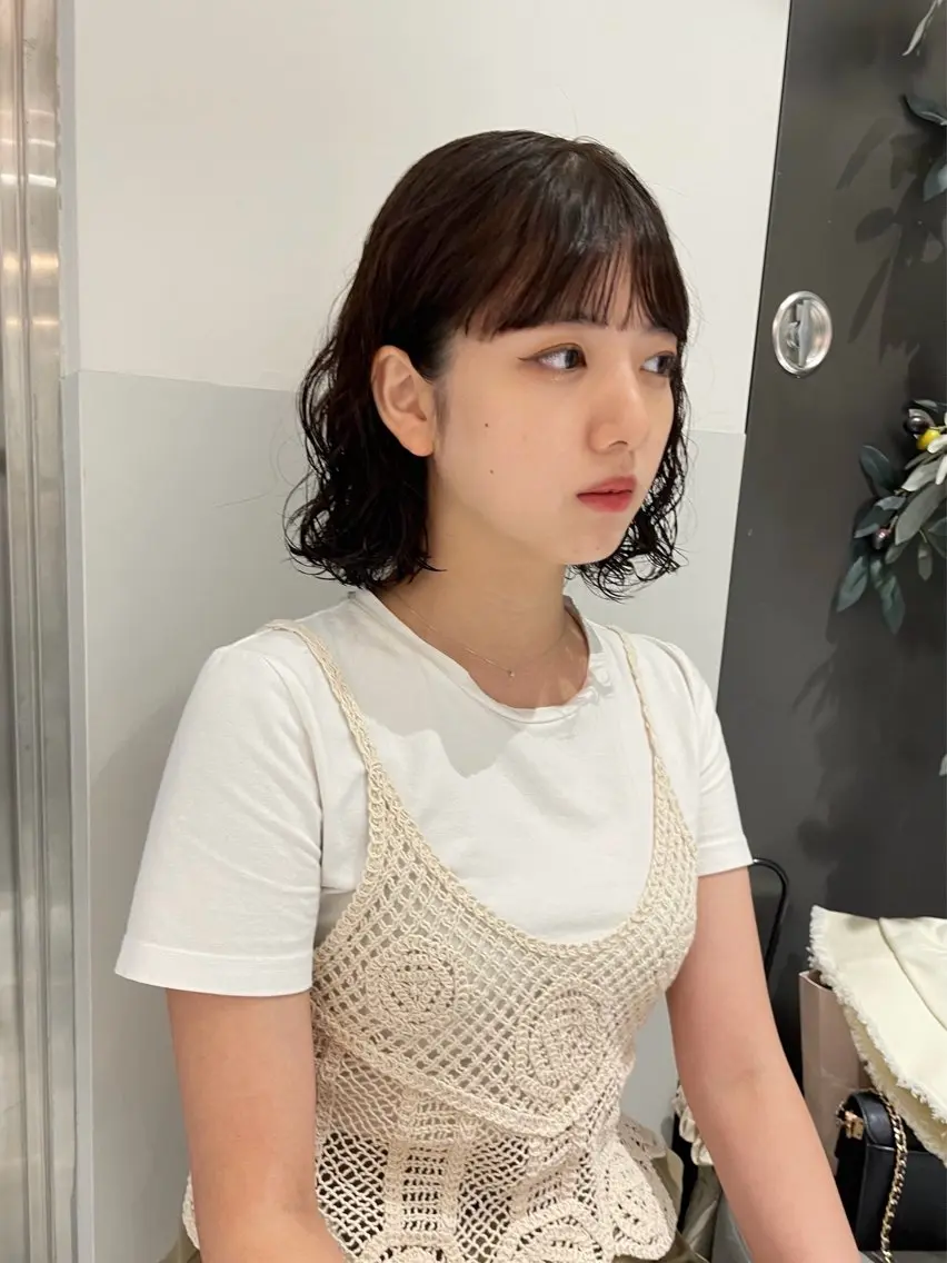 ミディアム カラー パーマ ヘアアレンジ カット パーマ satsuki 暖色・ブラウンカラーのヘアスタイル