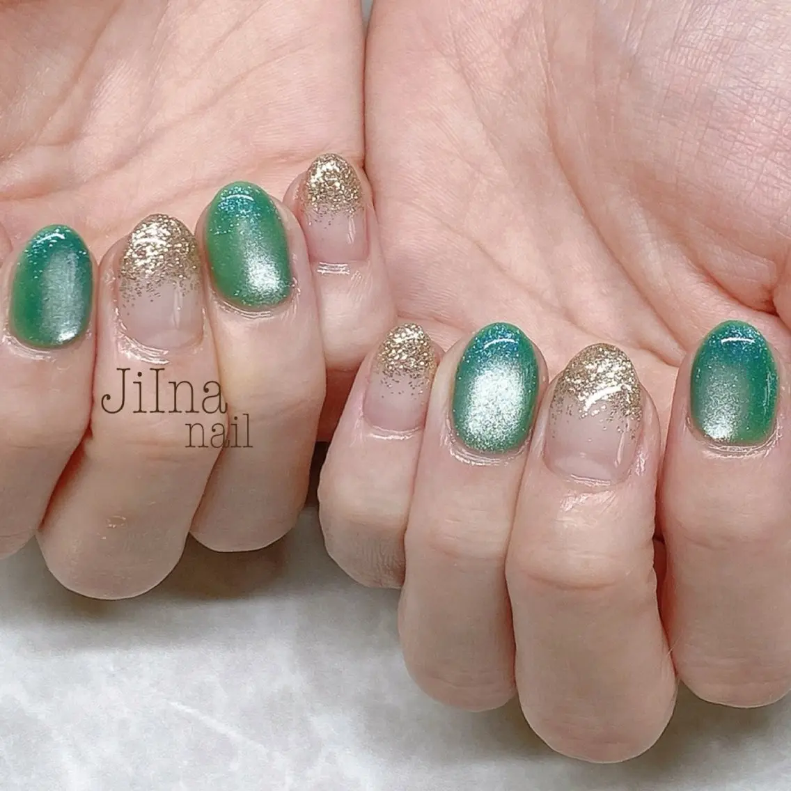 ネイル ラメ(グリッター) ラメグラデーション マグネットネイル JiIna nailのネイルデザイン