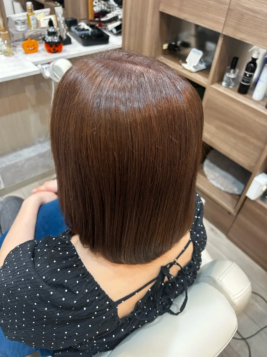 カラー ベージュカラー ピンクカラー ピンクベージュ 鈴木 里緒のヘアスタイル