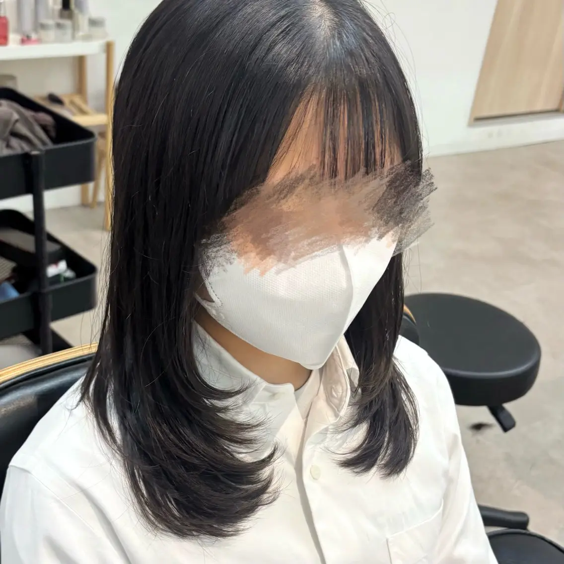 ミディアム レイヤーカット カット ヘアカラー トリートメント 🫧透明感/レイヤー /縮毛矯正/うみ🌟のヘアスタイル