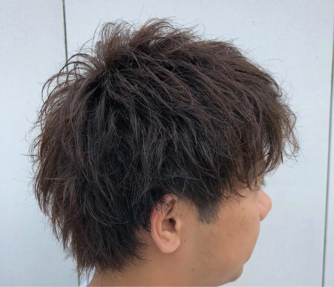 ショート メンズ マッシュウルフ マッシュ メンズウルフカット ウルフカット Lit.豊橋 夏目のヘアスタイル