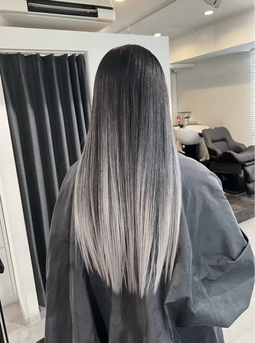 ロング カラー バレイヤージュ シルバー ホワイトシルバー レイヤーカット 指名数No.1 /NAOYAのヘアスタイル