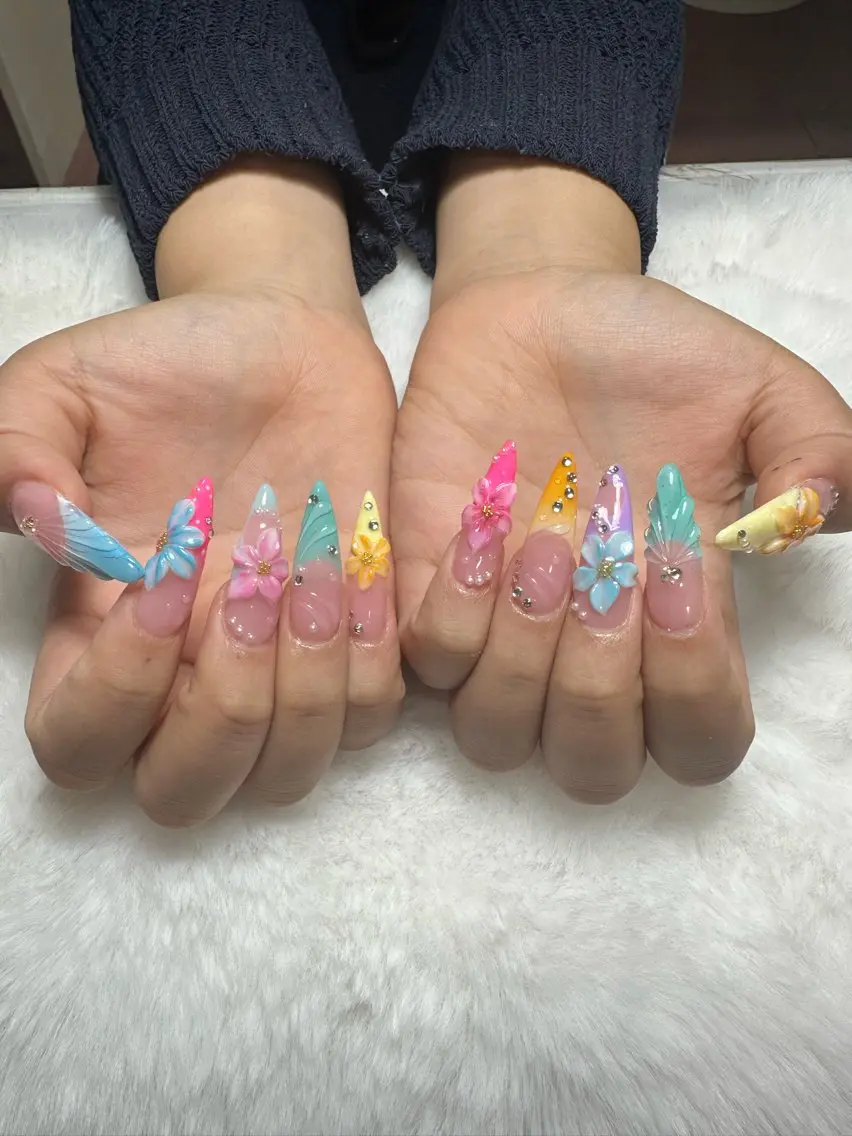 ネイル 長さ出し 持ち込み 清水 ユナのネイルデザイン