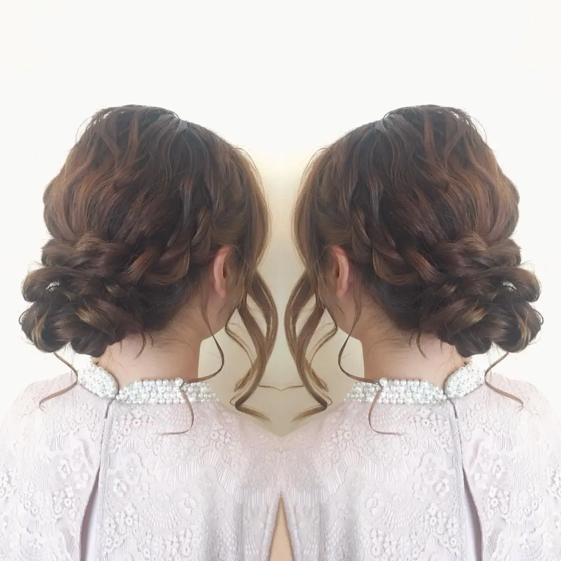 ミディアム ヘアアレンジ ヘアセット 菊池 栄里奈のヘアスタイル