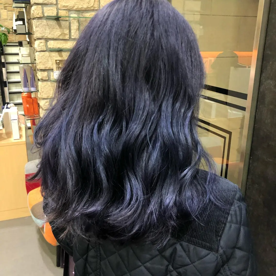 ロング カラー ヘアアレンジ ブルーカラー ブルーラベンダー ラベンダーカラー チャンモリパーマ/韓 国/Minami🦋のヘアスタイル