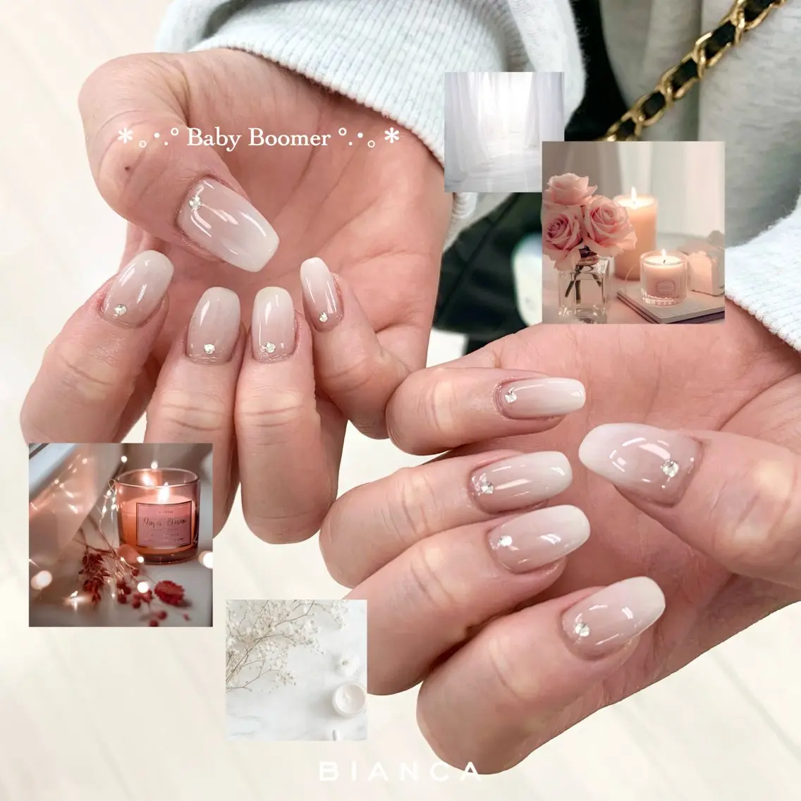 ネイル フラッシュネイル フレンチネイル ジェルネイル グラデーション マグネットネイル ハンドネイル Bianca大宮 Nail*森澤のネイルデザイン