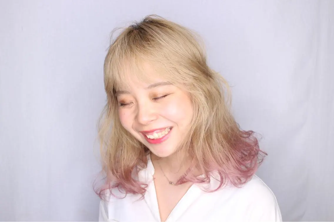 ミディアム カラー 韓国風レイヤーカット 松葉翔のヘアスタイル