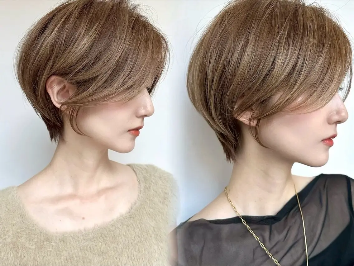 【乾かすだけでアイロン仕上げ✨️】カット+ショートワンカールパーマの写真