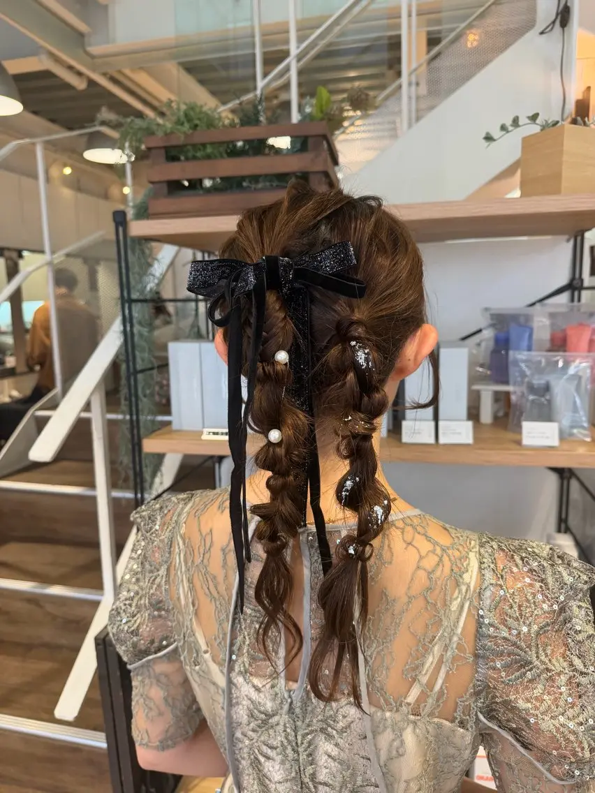 ヘアアレンジ ポニーテール ヘアセット インナーカラー♡ Nanakoのヘアスタイル