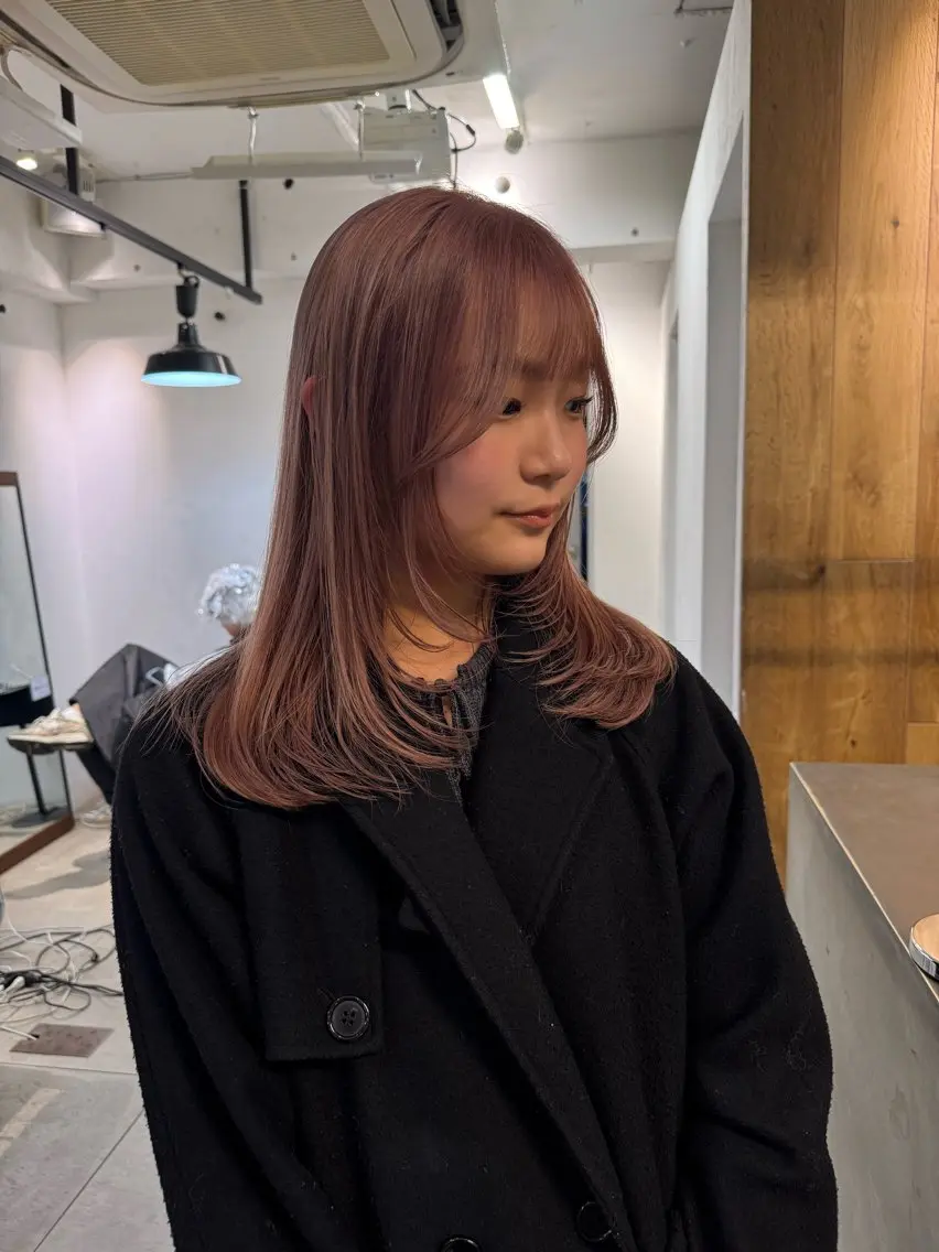 ロング カラー ベージュカラー ピンクカラー ピンクベージュ カット ヘアカラー トリートメント Lomalia 🤍🫧/makoのヘアスタイル