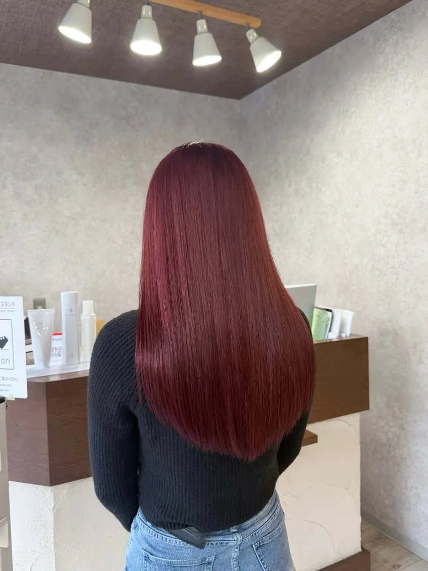 ロング カラー ピンクカラー カット ヘアカラー トリートメント 村田梨乃/ minim hairのヘアスタイル