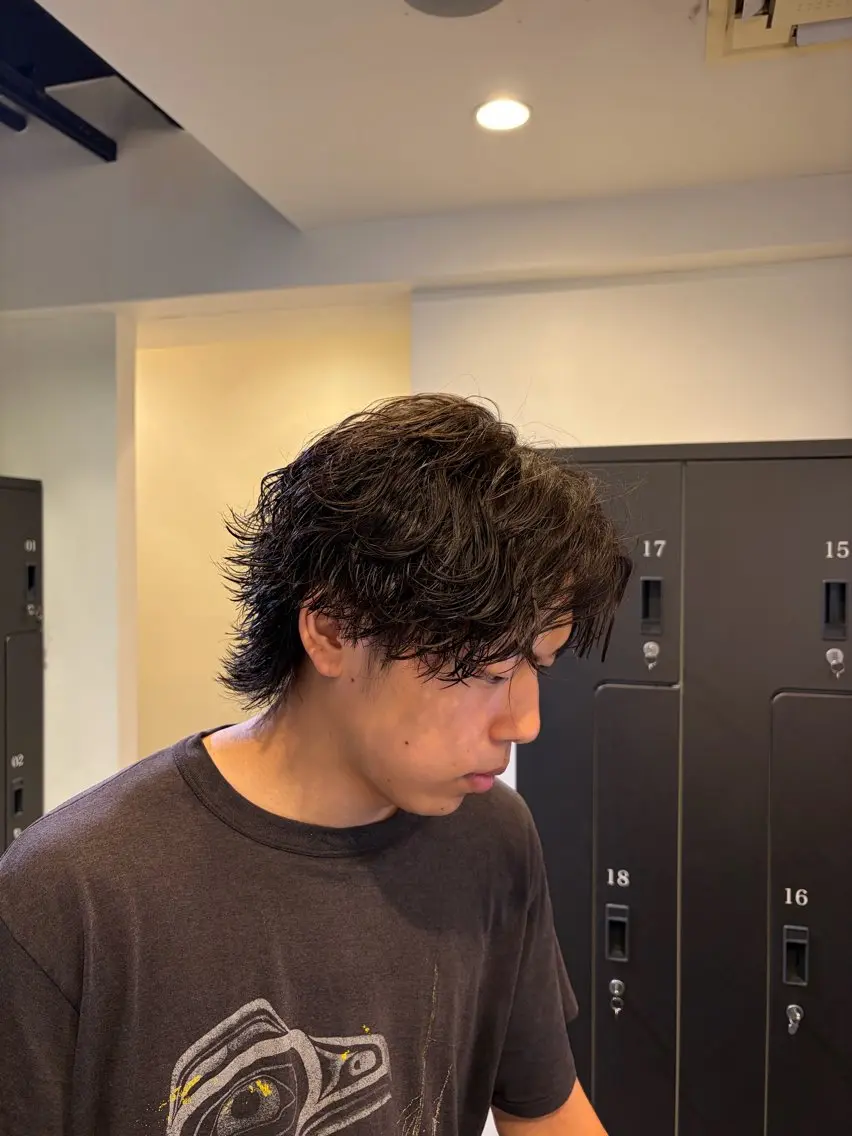 ショート パーマ カット パーマ 中川 蓮のヘアスタイル