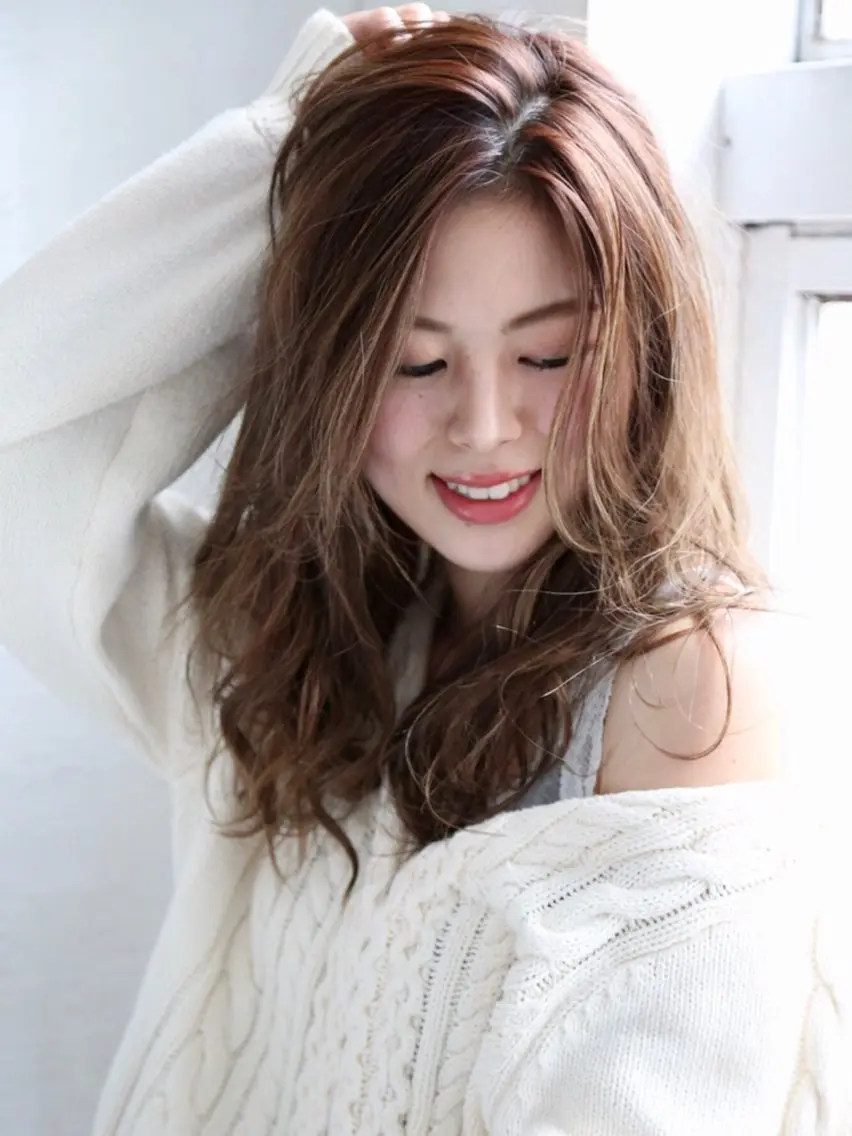 セミロング セミロングパーマ カット パーマ 酸性ストレート特化× 艶髪師/及川のヘアスタイル