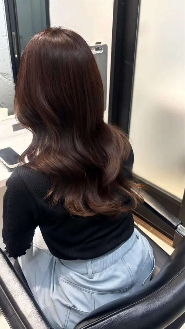 セミロング カラー ブラウンカラー レイヤーカット カット ヘアカラー トリートメント 透明感color / 韓国 /KANAのヘアスタイル