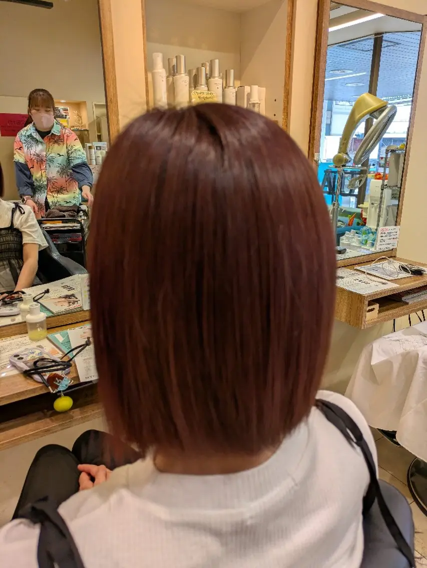 ミディアム 切りっぱなしボブ ボブ 塚原 友紀子のヘアスタイル