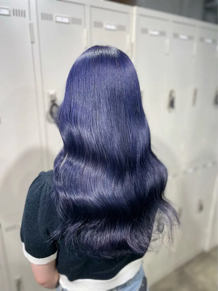 ロング カラー ブルーカラー ブルーラベンダー ラベンダーカラー alicetokyo 🦋宮葉🦋のマツエク・マツパデザイン