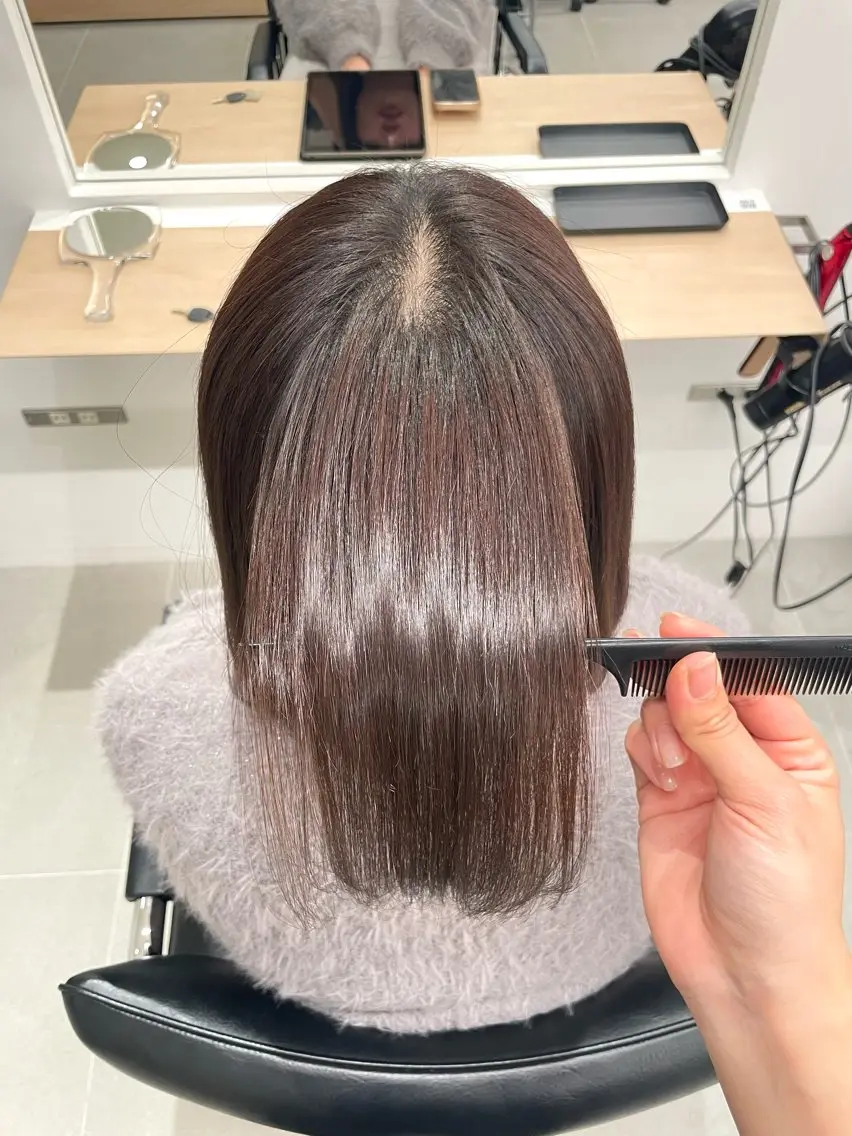 ミディアム 縮毛矯正 an🦋ショート/シ ョートボブ【日本橋】のヘアスタイル