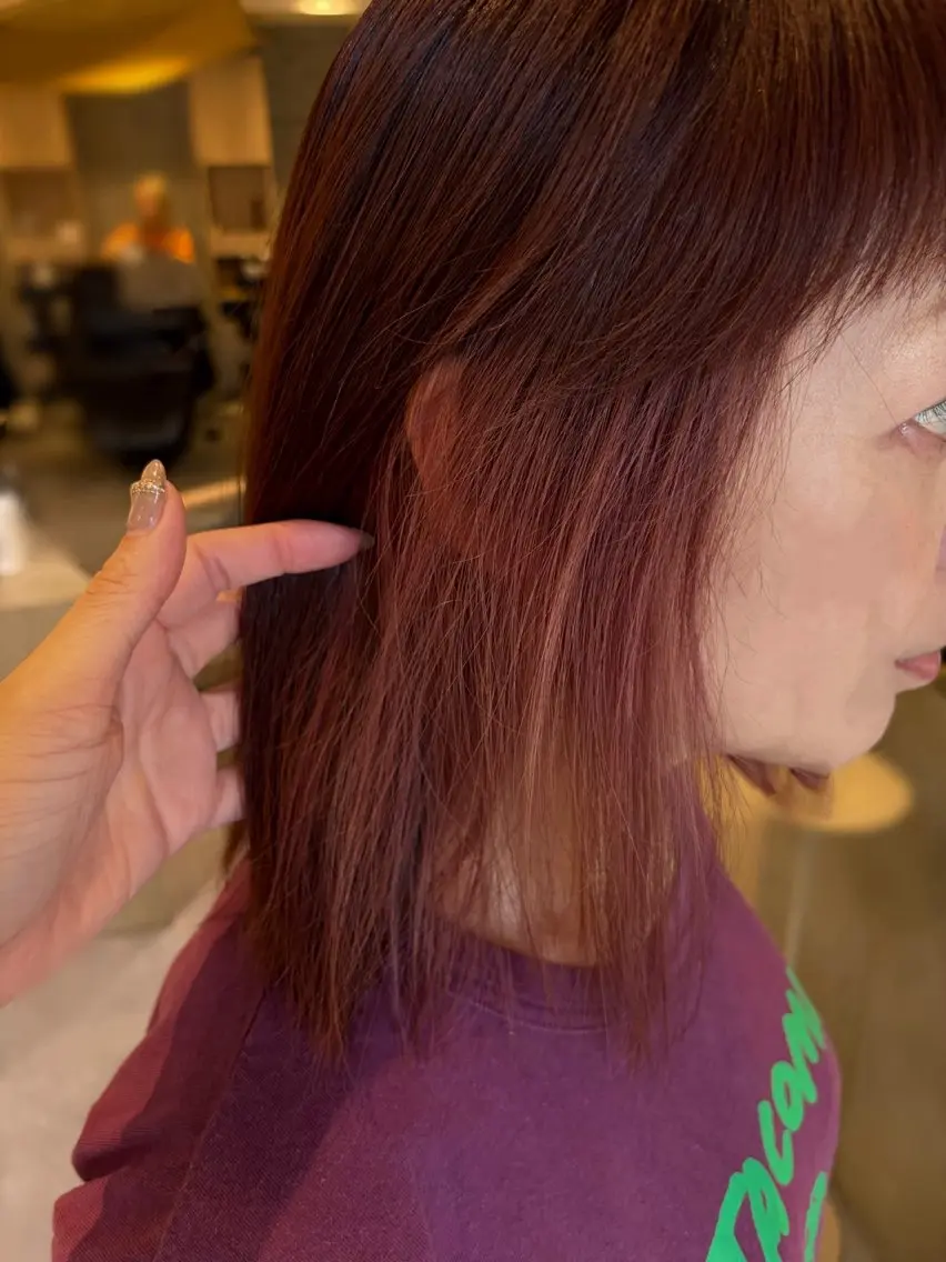 ミディアム カラー ブリーチ 本城 真奈のヘアスタイル