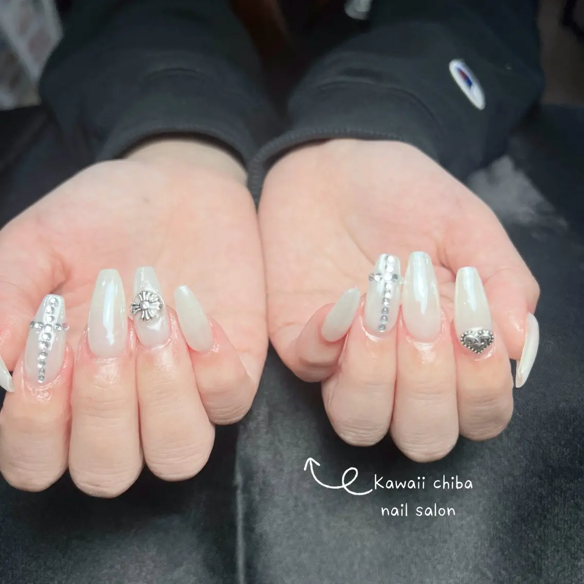 ネイル アートネイル クリアネイル ジェルネイル ハート 韓国ネイル Kawaii _Nailのネイルデザイン