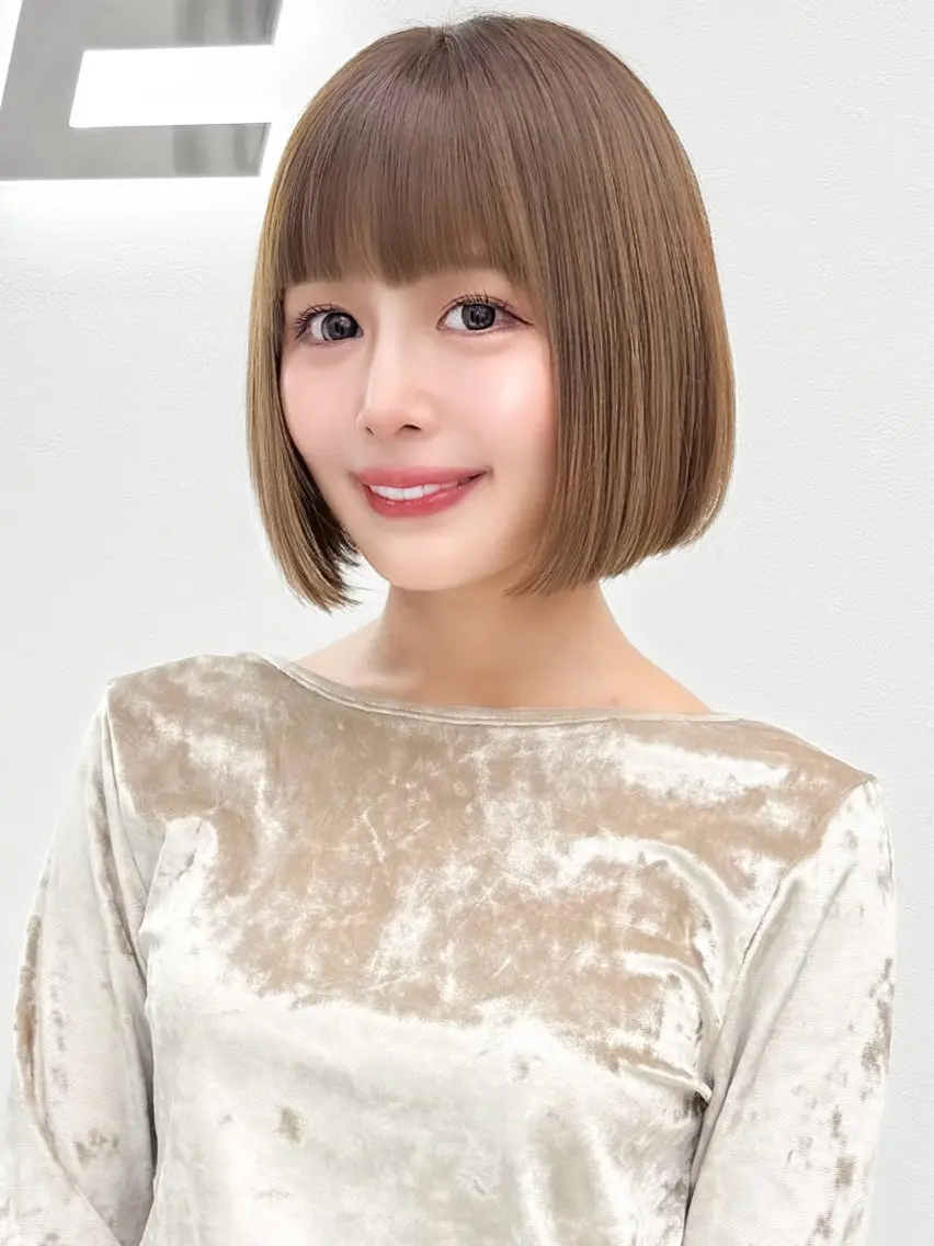 ショート カラー ヘアアレンジ カット トリートメント ヘアセット 縮毛矯正🤍 盛れるボブ/ひかりのヘアスタイル